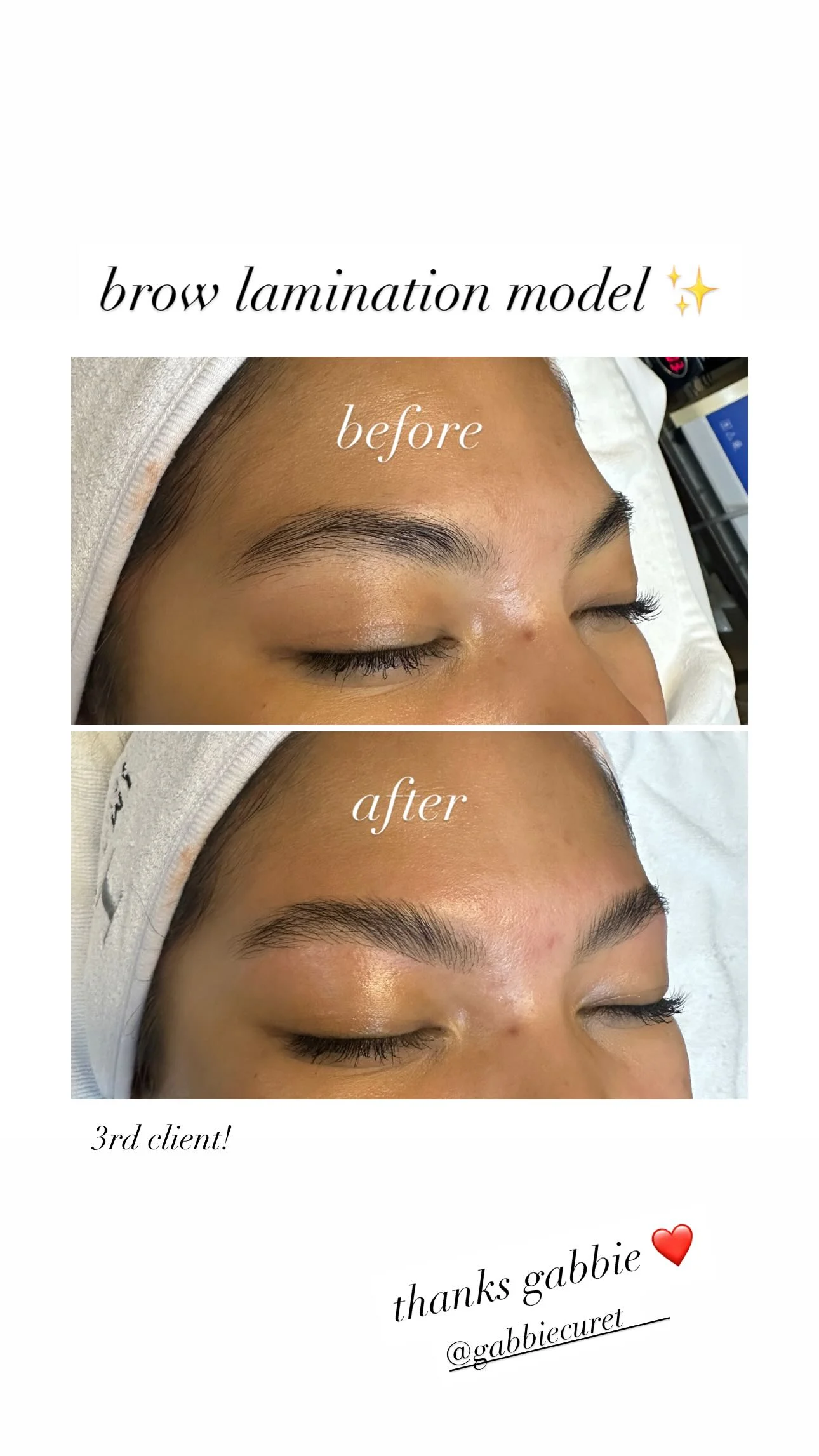 Brow lamination result