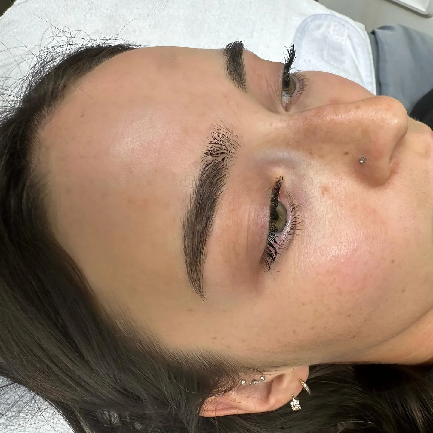 Defined, tinted brows after shaping