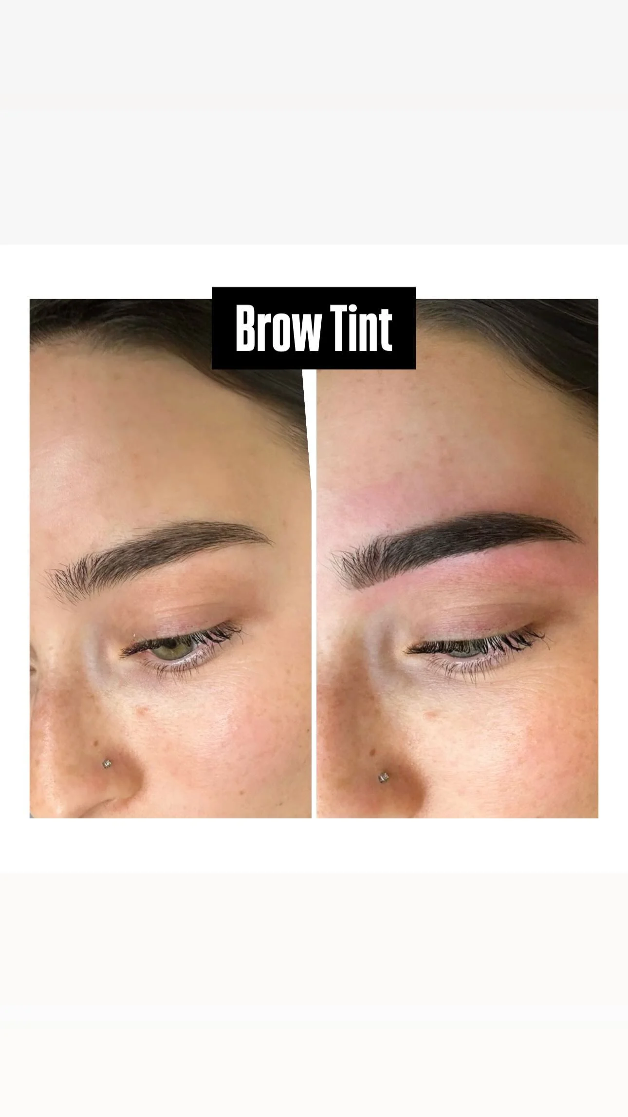 Brow tint before and after